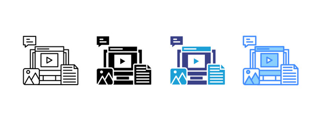 Content  Collection icon set multiple style collection