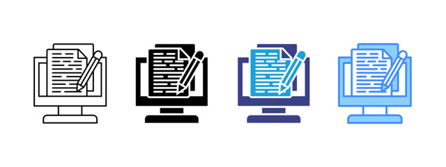 Content Writing  Collection icon set multiple style collection