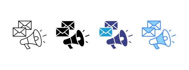 Email Marketing Collection icon set multiple style collection