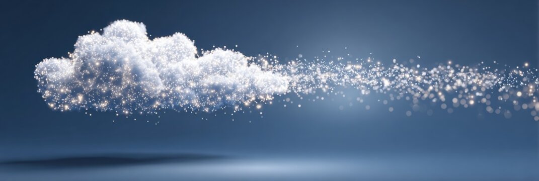 Mysterious Cloud Releasing Sparkling Particles in a Blue Sky During Twilight - Powered by Adobe