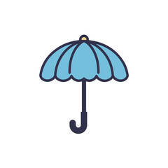 Light blue umbrella suitable for weatherrelated designs like posters, book covers, and childrens illustrations. Fun and whimsical.