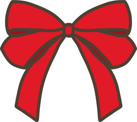 크리스마스 선물포장 리본 일러스트