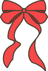 크리스마스 선물포장 리본 일러스트