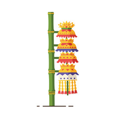 Penjor is a decorated bamboo pole for celebrations, suitable for cultural events, festivals, balinese religious ceremonies, and traditional decorations.