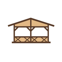 Wooden gazebo perfect for backyard gatherings or outdoor events. Ideal for garden center advertisements, outdoor furniture campaigns, or home decor blogs.