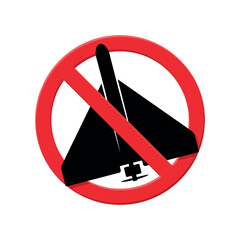 no shahed type kamikaze drones sign, black icon with red crossed out circle vector illustration