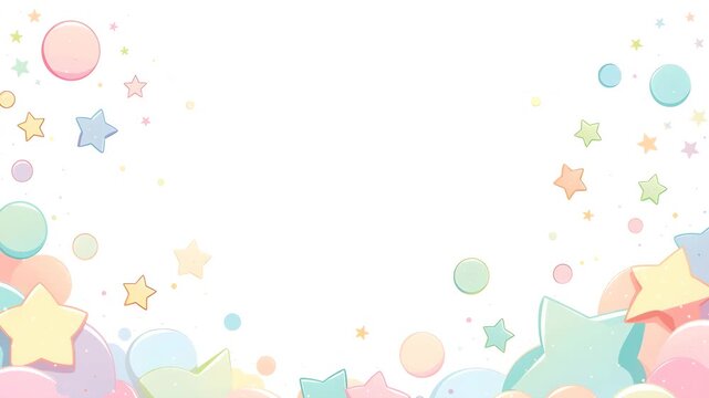 メルヘンチックで可愛いカラフルな星柄のイラスト背景