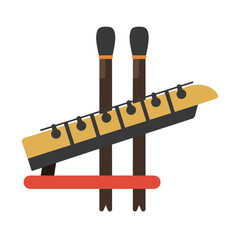 Ranat ek is a traditional thai xylophone with mallets. Perfect for music education, cultural projects, asian instrument guides, and travel content.