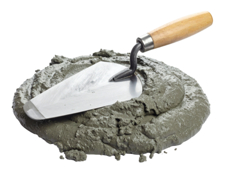 Crafting dreams with mortar and trowel, a symbol of construction and building a solid foundation for the future