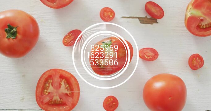 After 1-second delay tomato receiving overlay, ring spinning, data rising and settling for metrics