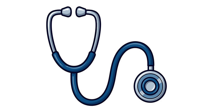 Medical Stethoscope Illustration for Healthcare on Clean White Background