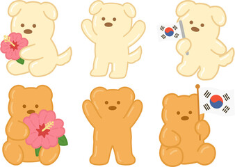 무궁화 태극기 젤리강쥐 젤리곰