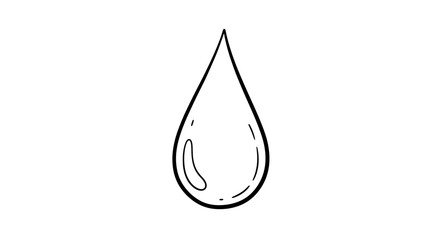 Minimalist Water Drop Illustration on White Background