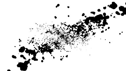 Obraz premium Abstract black ink splash and dots on white background