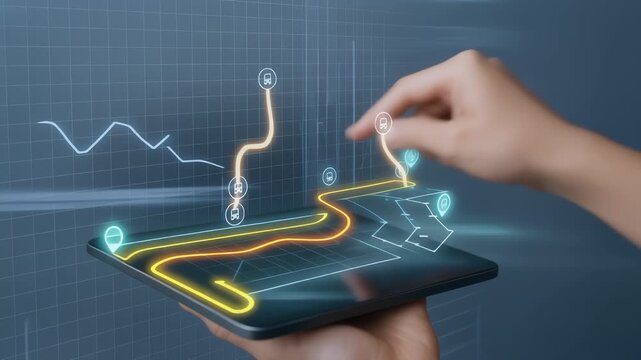 Machine learning drives innovation with advanced digital navigation interface tablet enhancing data insight and hand interaction for optimized