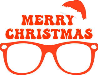 Christmas party eyeglasses, holiday prop with Merry Christmas text