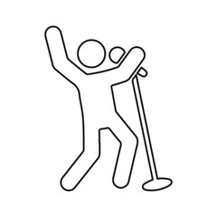 Singer with microphone