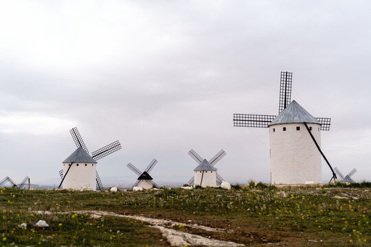 traditional old windmills in Spain