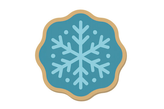 Snowflake cookie icon representing winter holiday season and christmas dessert tradition with blue icing