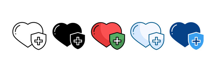 Fototapeta premium Health Icon Set Multiple Style Collection