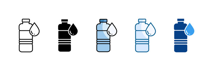 Mineral Water Icon Set Multiple Style Collection