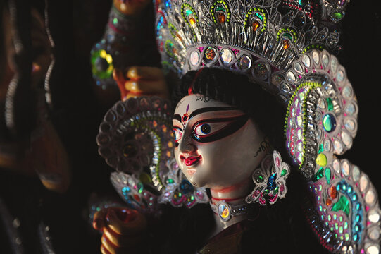 Durga Statues in preparation for Durga Puja