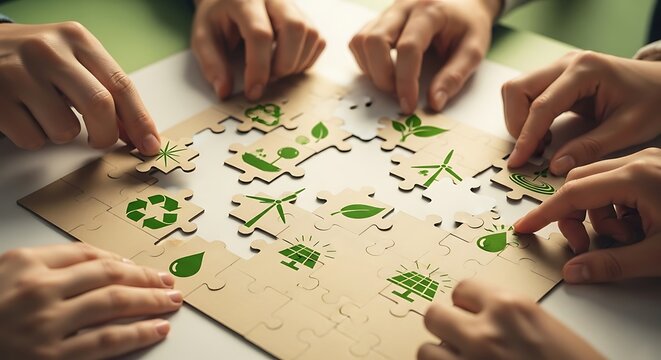 Solving Puzzle with Environmental Icons for Sustainable Solutions