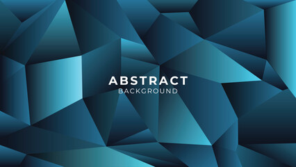 Modern Dark Blue and Cyan Polygonal Abstract Background Vector Illustration with Dynamic Geometric 3D Effect for Digital Presentation Banner and Website Design