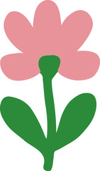 Colorful Simple Flat Flower Cute Vector Illustration Set