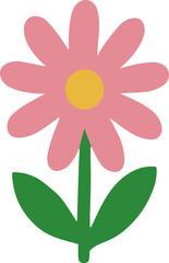 Colorful Simple Flat Flower Cute Vector Illustration Set