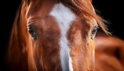 close up of horse head