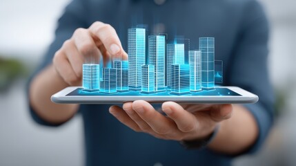 Virtual Reality City Model Display on Tablet with Data Visualization