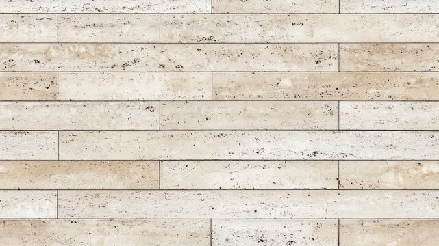 Seamless horizontal movement beige travertine stone tiles arranged in a horizontal pattern. Landscape Modern background loop.