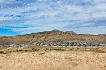 Autumn View of Sheep Mountain above Devils Kitchen near Greybull Wyoming.