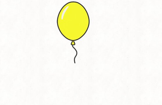 Yellow ballons on white, free concept. balloon in the air