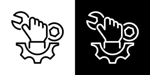 Repair  Icon Of Line Black And White Style 