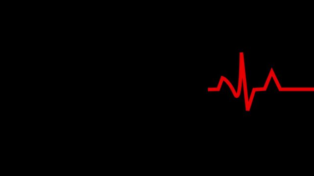 Heartbeat signal icon animation. heart beat line Animation on black background. medical concept Abstract glowing blue heartbeat signal icon animation video. 