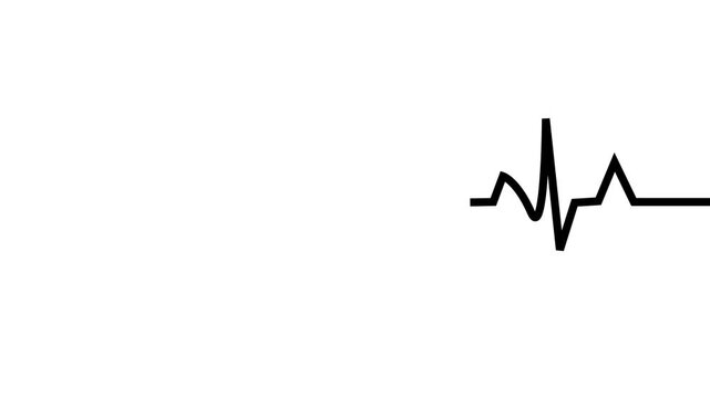 Heartbeat signal icon animation. heart beat line Animation on black background. medical concept Abstract glowing blue heartbeat signal icon animation video. 