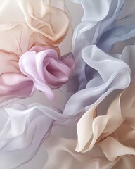 Abstract Flowing Fabric in Pastel Colors