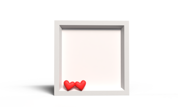 Frame pattern mockup white isolate color red pink orange color twin two object mockup empty blank happy valentine day wedding romantic anniversary happy valentine day love heart 14 february month art