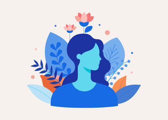 vector illustration of a girl with wings