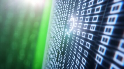 Digital Data Stream: The image presents a dynamic display of digital data, with binary code flowing in a futuristic design, capturing the essence of the digital era and technological innovation. - Powered by Adobe