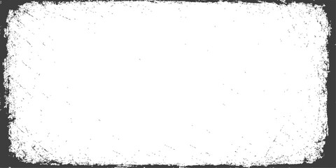 Old vintage black and white grunge frame with textured dirty surface and rough paint pattern