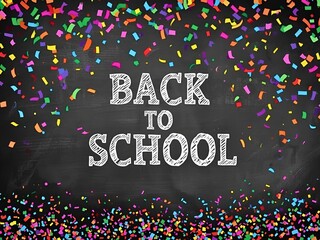 Celebrate back to school with vibrant confetti background for educational promotions and spirited learning campaigns this fall