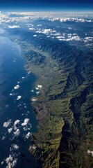 Aerial View of Lake and Mountain Terrain