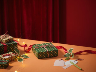 Christmas gifts wrapped and ready for the holiday season