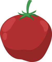 Vibrant Red Tomato Illustration with Green Stem. Fresh Vegetable Vector for Healthy Eating and Culinary Design.