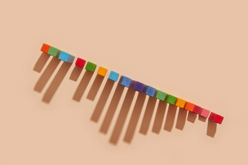 Diagonal cubes with long shadow as decline chart