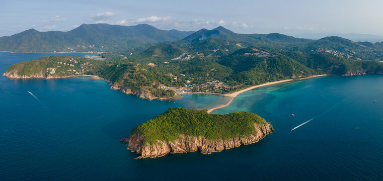 panorama of Koh Ma island beach, Phangan, Thailand