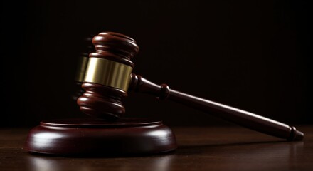 Justice in the Balance: A gavel rests upon its sounding block, set against a background. It embodies the essence of fairness, order, and the impartial application of the law.